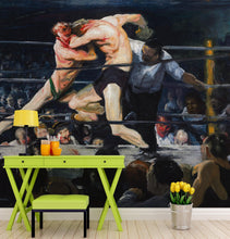 Load image into Gallery viewer, Boxing Match Painting Artwork Wall Mural. Stag at Sharkey&#39;s (1909) painting by George Wesley Bellows. #6353
