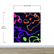 Load image into Gallery viewer, Colorful Abstract Fluid Lines Wallpaper. Peel and Stick Wall Mural. #6358
