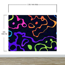 Load image into Gallery viewer, Colorful Abstract Fluid Lines Wallpaper. Peel and Stick Wall Mural. #6358
