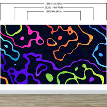 Load image into Gallery viewer, Colorful Abstract Fluid Lines Wallpaper. Peel and Stick Wall Mural. #6358
