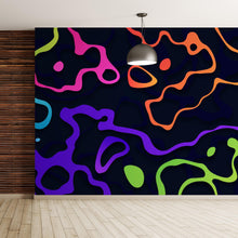 Load image into Gallery viewer, Colorful Abstract Fluid Lines Wallpaper. Peel and Stick Wall Mural. #6358
