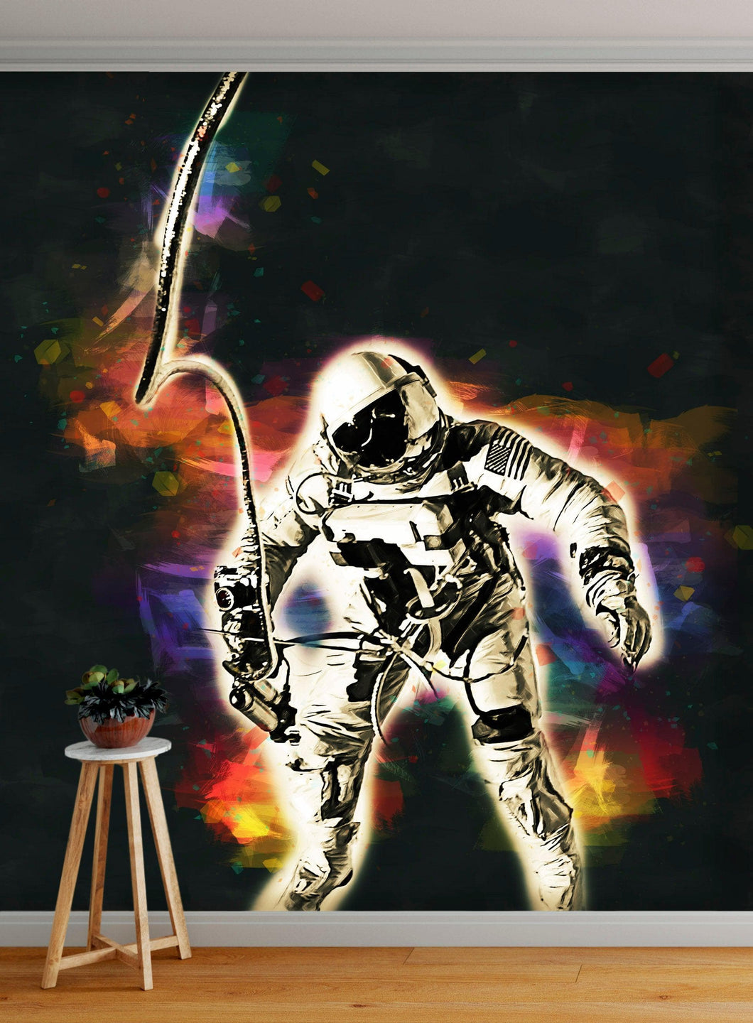 Astronaut Flowing in Space Wall Mural. NASA photo of Astronaut Edward H. White II in space. Peel and Stick Wallpaper. #6359