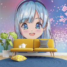 Load image into Gallery viewer, Cute Girl Anime Wall Mural. Japanese Style Animation Design. #6360
