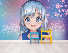 Load image into Gallery viewer, Cute Girl Anime Wall Mural. Japanese Style Animation Design. #6360
