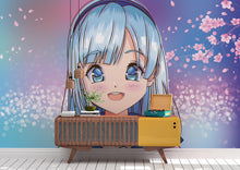 Load image into Gallery viewer, Cute Girl Anime Wall Mural. Japanese Style Animation Design. #6360
