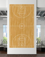 Load image into Gallery viewer, Basketball Court Hardwood Pattern Wall Mural. #6361
