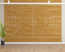 Carregar imagem no visualizador da galeria, Basketball Court Hardwood Pattern Wall Mural. #6361
