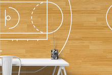 Carregar imagem no visualizador da galeria, Basketball Court Hardwood Pattern Wall Mural. #6361
