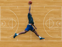 Load image into Gallery viewer, Basketball Court Hardwood Pattern Wall Mural. #6361
