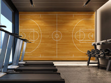 Load image into Gallery viewer, Basketball Court Hardwood Pattern Wall Mural. #6361
