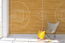 Cargar imagen en el visor de la galería, Basketball Court Hardwood Pattern Wall Mural. #6361
