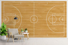 Carregar imagem no visualizador da galeria, Basketball Court Hardwood Pattern Wall Mural. #6361
