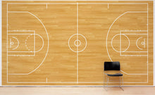 Load image into Gallery viewer, Basketball Court Hardwood Pattern Wall Mural. #6361
