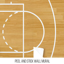 Cargar imagen en el visor de la galería, Basketball Court Hardwood Pattern Wall Mural. #6361
