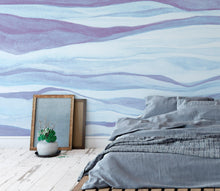 Cargar imagen en el visor de la galería, Abstract Pastel Blue Marble Granite Slate Peel and Stick Mural. #6363
