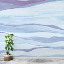 Cargar imagen en el visor de la galería, Abstract Pastel Blue Marble Granite Slate Peel and Stick Mural. #6363
