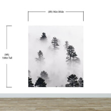 Load image into Gallery viewer, Foggy Forest Wallpaper Black and White Wall Mural. #6368
