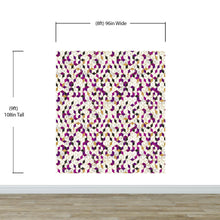 Cargar imagen en el visor de la galería, Abstract 3D Cube Shape Wall Mural. Geometric Cube Minimalistic Purple and Gold Peel and Stick Wallpaper. #6380
