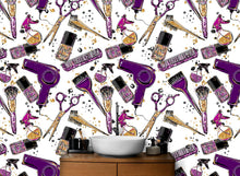 Load image into Gallery viewer, Cosmetic Beauty Room Wall Decor Mural. Fashionista Girl’s Room Decor. Makeup Vanity Decor. Peel and Stick Wallpaper. #6381
