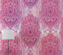 Cargar imagen en el visor de la galería, Large Floral Mandala Wall Art Wallpaper. Pink and Purple Ornament Design Peel and Stick Wall Mural. #6384
