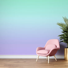 Load image into Gallery viewer, Pastel Color Wall Mural. Turquoise to Plum Purple Gradient Color Blend Design Wallpaper. #6385
