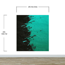 Load image into Gallery viewer, Paint Splash Wall Mural. Emerald Green Brush Stroke Peel and Stick Wallpaper. #6391
