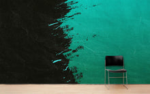 Load image into Gallery viewer, Paint Splash Wall Mural. Emerald Green Brush Stroke Peel and Stick Wallpaper. #6391
