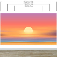 Load image into Gallery viewer, Orange Sunset Over Beach Wall Mural. Blurred Abstract Sunset Over Coastline. #6393
