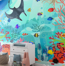 Carregar imagem no visualizador da galeria, Aquarium Underwater Marine Sea Life Wall Mural. #6397
