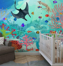 Carregar imagem no visualizador da galeria, Aquarium Underwater Marine Sea Life Wall Mural. #6397
