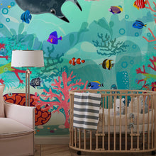 Cargar imagen en el visor de la galería, Aquarium Underwater Marine Sea Life Wall Mural. #6397
