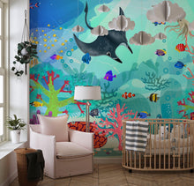 Carregar imagem no visualizador da galeria, Aquarium Underwater Marine Sea Life Wall Mural. #6397
