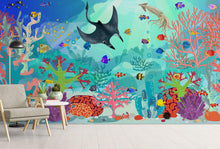 Load image into Gallery viewer, Aquarium Underwater Marine Sea Life Wall Mural. #6397
