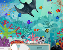 Carregar imagem no visualizador da galeria, Aquarium Underwater Marine Sea Life Wall Mural. #6397
