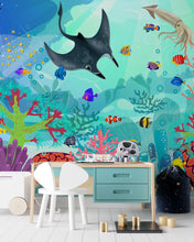 Cargar imagen en el visor de la galería, Aquarium Underwater Marine Sea Life Wall Mural. #6397
