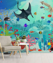 Carregar imagem no visualizador da galeria, Aquarium Underwater Marine Sea Life Wall Mural. #6397
