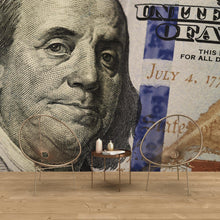 Load image into Gallery viewer, Money Wallpaper. Benjamin Franklin 100 Dollar Bill Wall Mural. #6399
