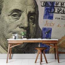 Load image into Gallery viewer, Money Wallpaper. Benjamin Franklin 100 Dollar Bill Wall Mural. #6399
