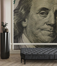 Load image into Gallery viewer, Money Wallpaper. Benjamin Franklin 100 Dollar Bill Wall Mural. #6399
