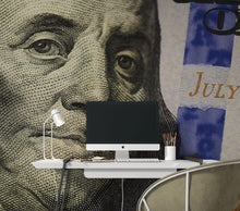 Load image into Gallery viewer, Money Wallpaper. Benjamin Franklin 100 Dollar Bill Wall Mural. #6399
