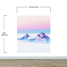 Load image into Gallery viewer, Pastel Color Mountain View on Top of Clouds Wall Mural. Peel and Stick Wallpaper / Removable Wall Mural. #6402
