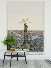 Cargar imagen en el visor de la galería, Vintage Illustration of the Statue of Liberty Wall Mural. The Great Bartholdi Statue, Liberty Enlightening the World Peel and Stick Wallpaper. #6409
