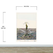 Cargar imagen en el visor de la galería, Vintage Illustration of the Statue of Liberty Wall Mural. The Great Bartholdi Statue, Liberty Enlightening the World Peel and Stick Wallpaper. #6409
