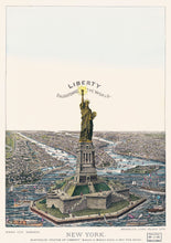 Cargar imagen en el visor de la galería, Vintage Illustration of the Statue of Liberty Wall Mural. The Great Bartholdi Statue, Liberty Enlightening the World Peel and Stick Wallpaper. #6409
