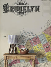 Cargar imagen en el visor de la galería, Retro Vintage Map of Brooklyn New York Wall Mural. 1888 Map of NYC Peel and Stick Wallpaper. #6410
