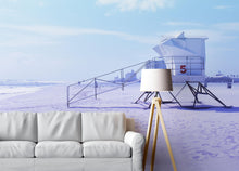 Load image into Gallery viewer, Lifeguard Tower on Pensacola Beach Wall Mural. Pastel Color Theme Peel and Stick Wallpaper. #6415
