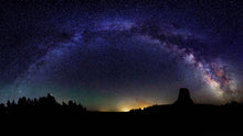 Load image into Gallery viewer, Milky Way Galaxy Stars Wall Mural. Starry Night Over Devils Tower National Monument Park. #6416
