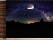 Load image into Gallery viewer, Milky Way Galaxy Stars Wall Mural. Starry Night Over Devils Tower National Monument Park. #6416
