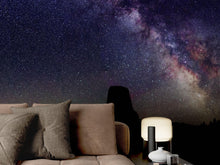 Cargar imagen en el visor de la galería, Milky Way Galaxy Stars Wall Mural. Starry Night Over Devils Tower National Monument Park. #6416
