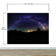 Cargar imagen en el visor de la galería, Milky Way Galaxy Stars Wall Mural. Starry Night Over Devils Tower National Monument Park. #6416
